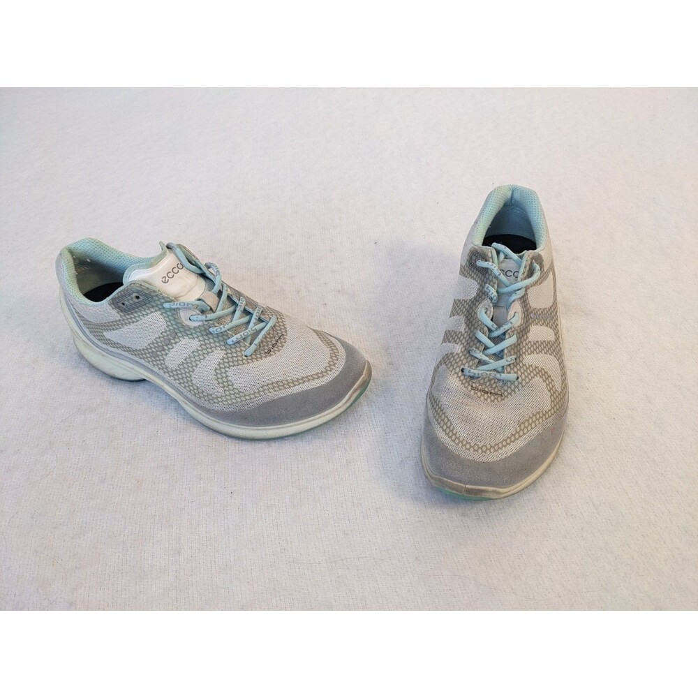 Ecco Biom Fjuel Racer Shoes Women Sz 5 EU 36, Blue Silver White